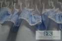 LAMBREKIN + 2 BOKI WYS 160 CM BŁĘKITNA PEPITKA KRATKA BAWEŁNA 100% SHABBY CHIC PROWANSJA