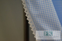 LAMBREKIN + 2 BOKI WYS 160 CM BŁĘKITNA PEPITKA KRATKA BAWEŁNA 100% SHABBY CHIC PROWANSJA