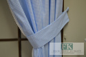 LAMBREKIN + 2 BOKI WYS 160 CM BŁĘKITNA PEPITKA KRATKA BAWEŁNA 100% SHABBY CHIC PROWANSJA