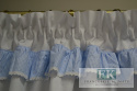 LAMBREKIN + 2 BOKI WYS 160 CM BŁĘKITNA PEPITKA KRATKA BAWEŁNA 100% SHABBY CHIC PROWANSJA