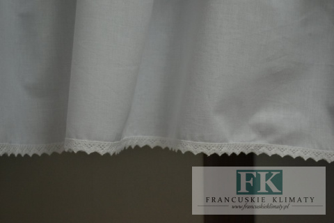 LAMBREKIN + 2 BOKI WYS 160 CM BŁĘKITNA PEPITKA KRATKA BAWEŁNA 100% SHABBY CHIC PROWANSJA
