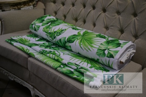 TKANINA ZASŁONOWA LIŚCIE TROPIKALNE OBRUSOWA SZER 160 CM