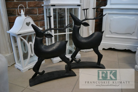 ŚWIECZNIK METAL JELEŃ WYS 46 CM VINTAGE FRANCJA JELONEK RENIFER ŚWIECZNIK METAL JELEŃ WYS 46 CM VINTAGE FRANCJA JELONEK RENIFER