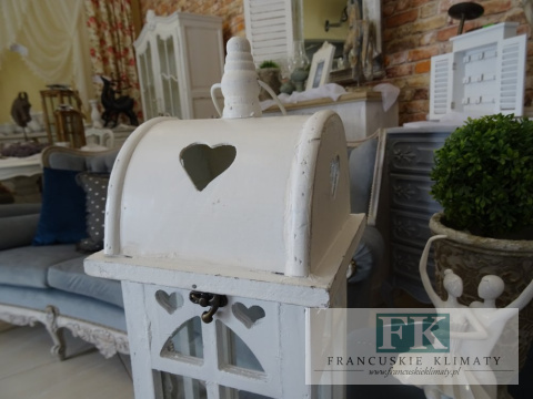 WSPANIAŁA DREWNIANA LATARNIA - LAMPION 49 CM SHABBY