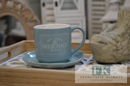FILIŻANKA + SPODEK KOLEKCJA DELICIOUS WYS: 8 CM PROWANSJA FRANCJA