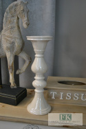 ŚWIECZNIK CERAMICZNY PERŁOWY 33CM SHABBY ŚWIECZNIK CERAMICZNY PERŁOWY 33CM SHABBY