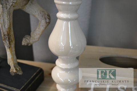 ŚWIECZNIK CERAMICZNY PERŁOWY 33CM SHABBY ŚWIECZNIK CERAMICZNY PERŁOWY 33CM SHABBY