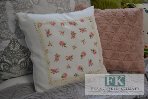 POSZEWKA RÓŻE 40X40 STYL ANGIELSKI PROWANSALSKI SHABBY VITAGE RETRO