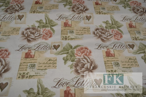 TKANINA ZASŁONOWA OBRUSOWA SZER 180 CM LETTERS ZIELEŃ