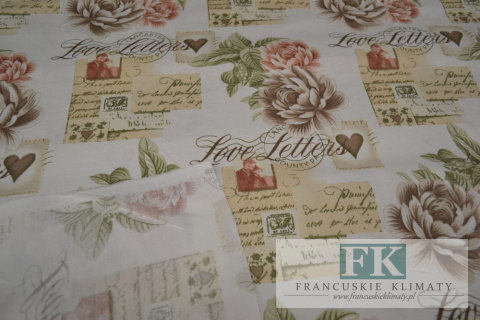 TKANINA ZASŁONOWA OBRUSOWA SZER 180 CM LETTERS ZIELEŃ