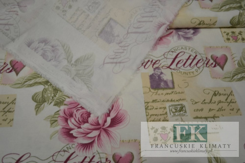 TKANINA ZASŁONOWA OBRUSOWA SZER 180 CM LETTERS FIOLETOWY