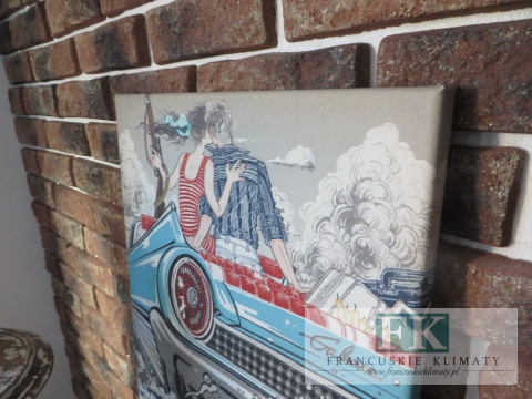 OBRAZ NA PŁÓTNIE 70 X 40 RETRO PROWANSJA SHABBY płótno CUDO