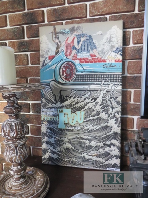 OBRAZ NA PŁÓTNIE 70 X 40 RETRO PROWANSJA SHABBY płótno CUDO