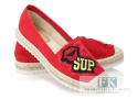 ESPADRYLE Z NASZYWKAMI USTA RED/CZERWONE R. 40 ESPADRYLE Z NASZYWKAMI USTA RED/CZERWONE R. 40