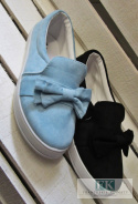 TRAMPKI SLIP ON BLUE/CZARNE KOKARDA ZAMSZ R.38 TRAMPKI SLIP ON BLUE/CZARNE KOKARDA ZAMSZ R.38