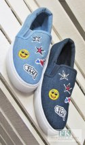 TRAMPKI SLIP ON JEANS BUŹKI NASZYWKI R. 37 TRAMPKI SLIP ON JEANS BUŹKI NASZYWKI R. 37