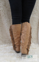 MODNE CAMEL KOZAKI ZAMSZ FRĘDZLE BOHO R. 36 MODNE CAMEL KOZAKI ZAMSZ FRĘDZLE BOHO R. 36