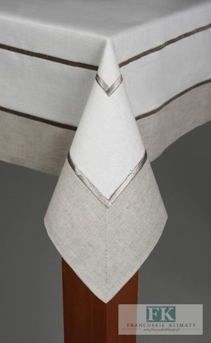 OBRUS JADWIGA 150X250 LEN BAWEŁNA PROWANSJA SHABBY CHIC