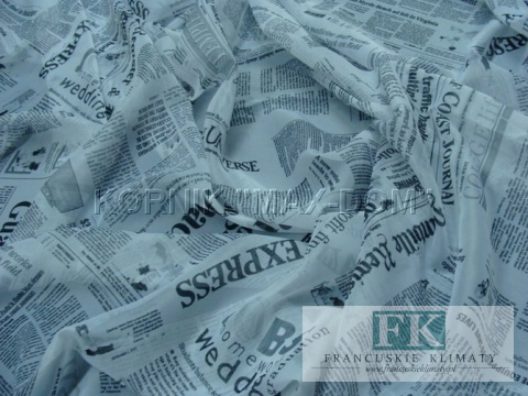 TKANINA MATERIAŁ, metraż woal GAZETA NEWSPAPER SZER 160 TKANINA MATERIAŁ, metraż woal GAZETA NEWSPAPER SZER 160