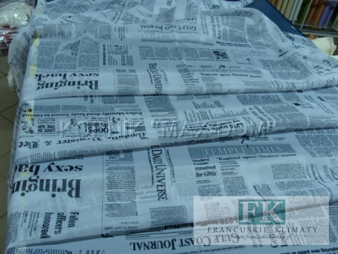 TKANINA MATERIAŁ, metraż woal GAZETA NEWSPAPER SZER 160 TKANINA MATERIAŁ, metraż woal GAZETA NEWSPAPER SZER 160