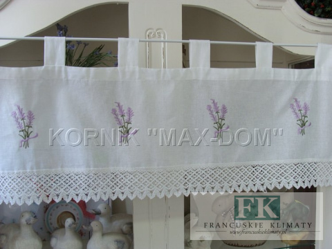 ZAZDROSTKA LAWENDA 38 cm SZELKI BAWEŁNA koronka