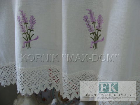 ZAZDROSTKA LAWENDA 38 cm SZELKI BAWEŁNA koronka