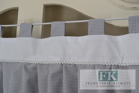 Zazdrostka lambrekin shabby bawełna kratka wzory