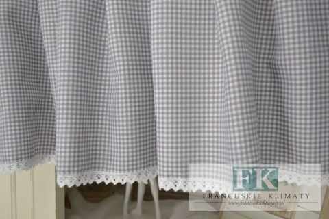 Zazdrostka lambrekin shabby bawełna kratka wzory