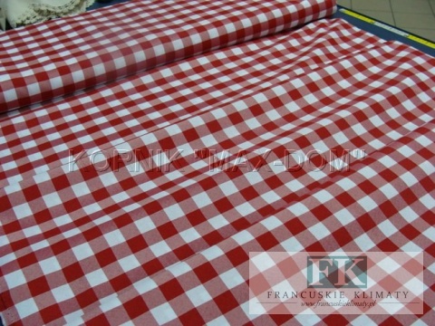 Zazdrostka lambrekin shabby bawełna kratka wzory