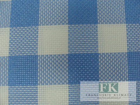 TKANINA Lniany materiał OBRUSY ZASŁONY szer 170 kratka kol