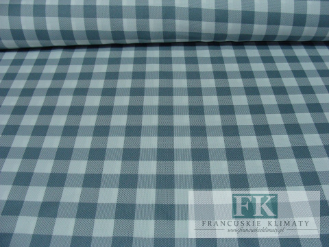 TKANINA Lniany materiał OBRUSY ZASŁONY szer 170 kratka kol