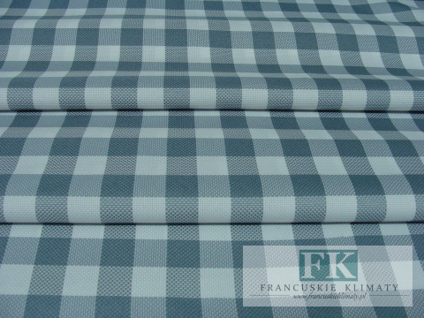 TKANINA Lniany materiał OBRUSY ZASŁONY szer 170 kratka kol