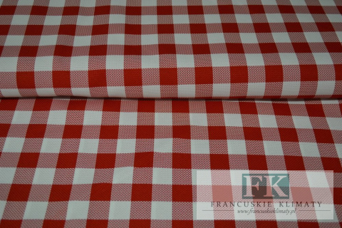 TKANINA Lniany materiał OBRUSY ZASŁONY szer 170 kratka kol