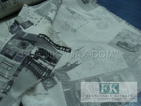 TKANINA MATERIAŁ zasłony miasto LONDYN, BIG BEN wys 280 cm