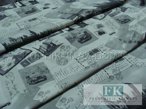 TKANINA MATERIAŁ zasłony miasto LONDYN, BIG BEN wys 280 cm