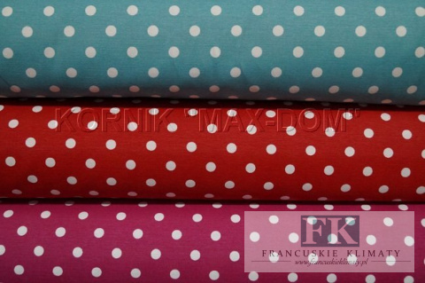 TKANINA *METRAŻ MATERIAŁ PROWANSJA GROSZKI KROPKI 1cm kolo