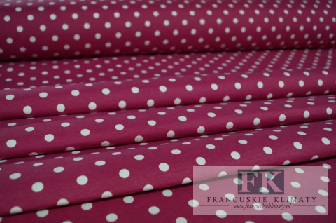 TKANINA *METRAŻ MATERIAŁ PROWANSJA GROSZKI KROPKI 1cm kolo