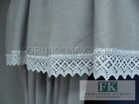 *VINTAGE SHABBY KPL lambrekin boki szarfa koronka