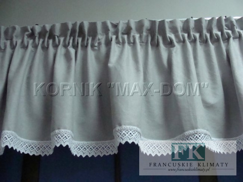 *VINTAGE SHABBY KPL lambrekin boki szarfa koronka