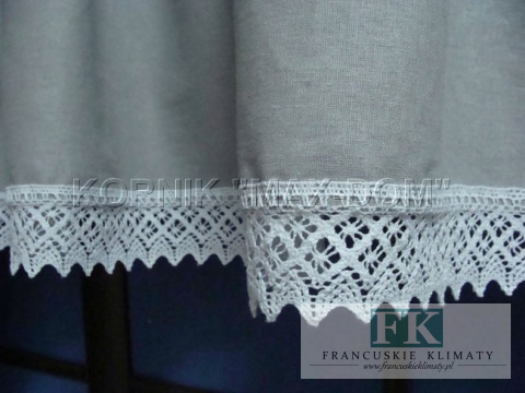 *VINTAGE SHABBY KPL lambrekin boki szarfa koronka