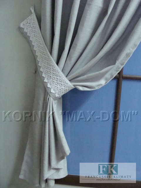 *VINTAGE SHABBY KPL lambrekin boki szarfa koronka