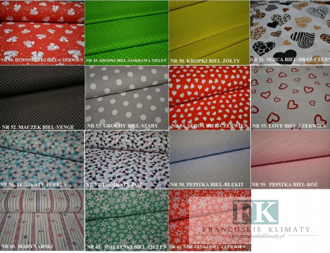 Zazdrostka zazdroska shabby bawełna kratka kropki