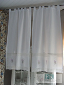 KPL 2 szt zasłonka 80 x 150 cm bawełna koronka LAWENDA haft provanc
