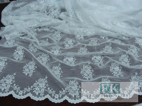 TKANINA SHABBY METRAŻ materiał tiul żakard ROSA 150 i 175