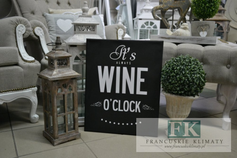 OBRAZ NA PŁÓTNIE 50 X 40 WINE O"CLOCK PROWANSJA SHABBY płótno CUDO
