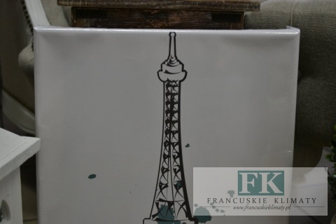 OBRAZ NA PŁÓTNIE 45 X 30 WIEŻA EIFFLA PROWANSJA SHABBY płótno CUDO