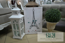 OBRAZ NA PŁÓTNIE 45 X 30 WIEŻA EIFFLA PROWANSJA SHABBY płótno CUDO