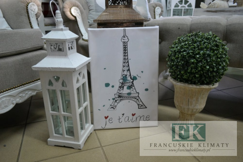 OBRAZ NA PŁÓTNIE 45 X 30 WIEŻA EIFFLA PROWANSJA SHABBY płótno CUDO