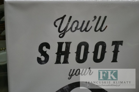 OBRAZ NA PŁÓTNIE 45 X 30 OKO EYE BLACK WHITE PROWANSJA SHABBY płótno CUDO