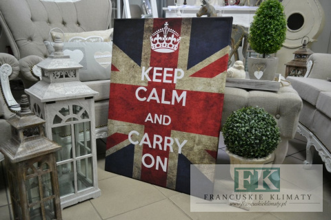 OBRAZ NA PŁÓTNIE 80 X 60 KEEP CALM PROWANSJA SHABBY płótno CUDO
